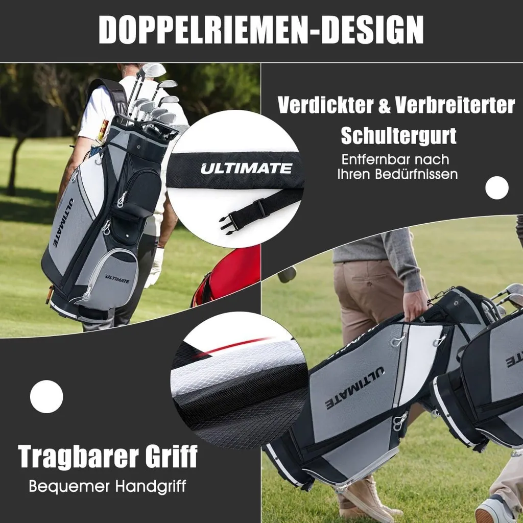 Sac de golf 14 compartiments avec protection étanche pour accessoires