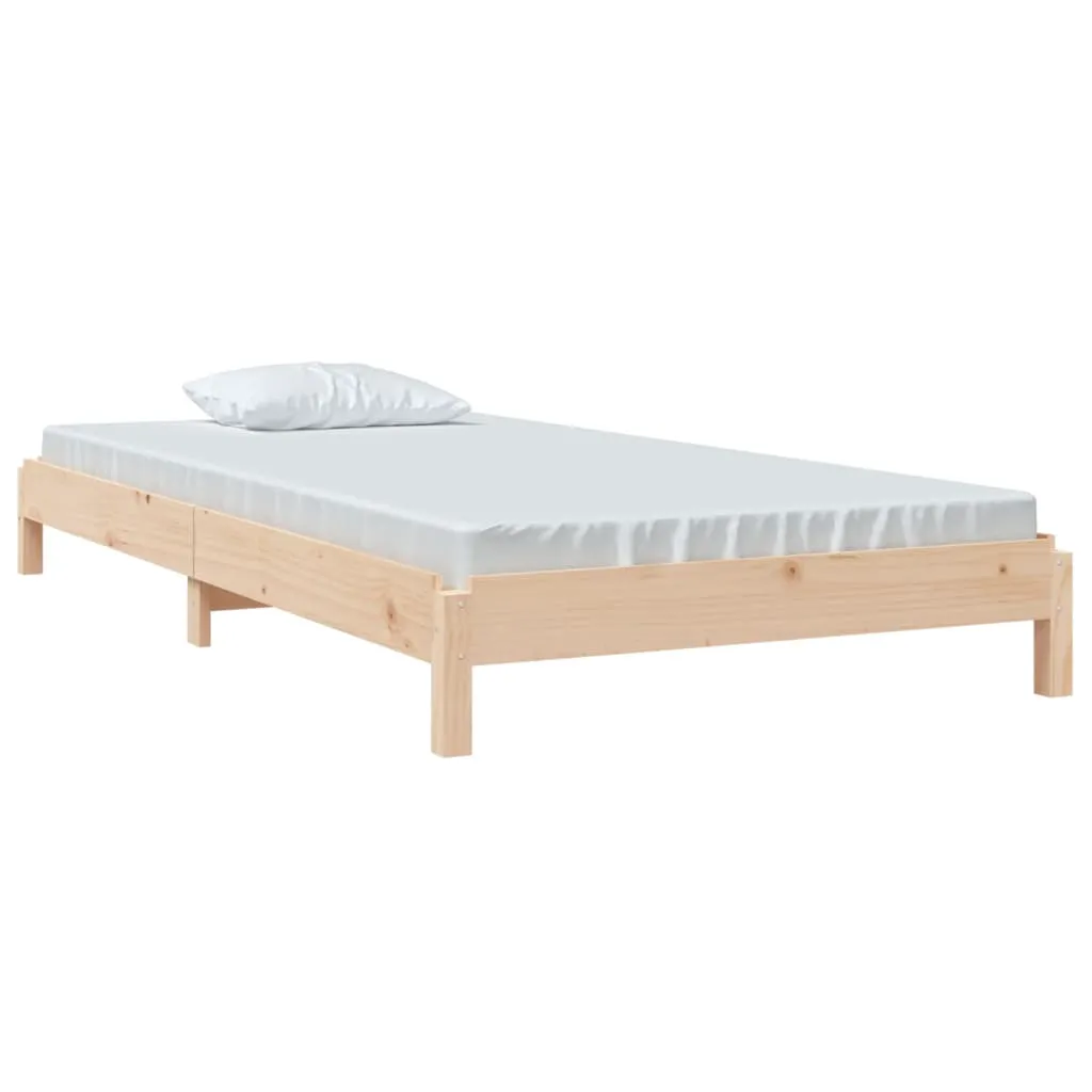 Lit gain de place empilable 75x190 cm - Solution couchage d'appoint en pin massif - 12