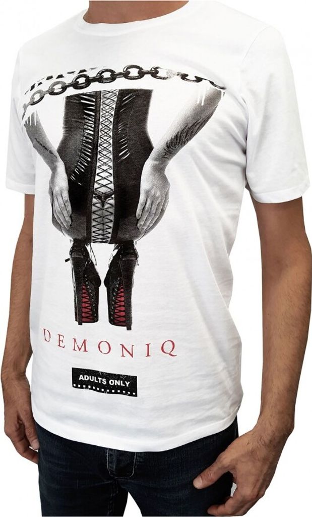 Weißes Herren-T-Shirt erotisches Muster S