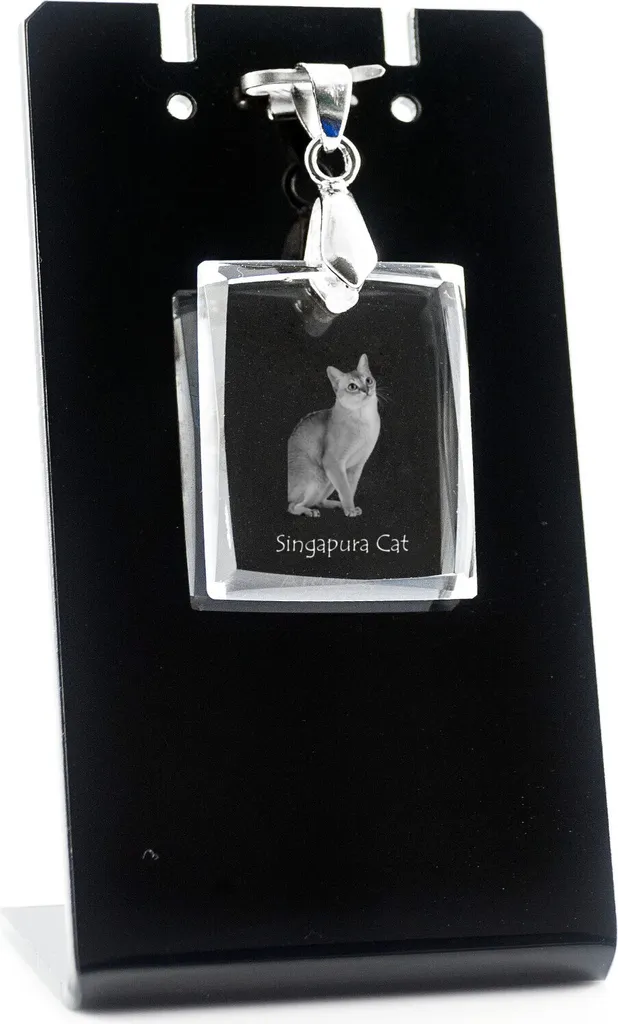 Gioiello di Lusso Gatto Singapurese Art-Dog | Pendente Cristallo 3D