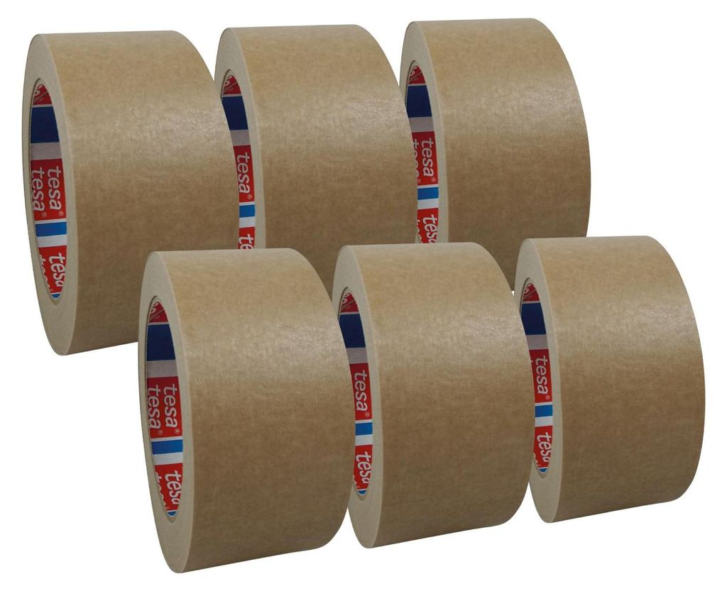6 x tesa 4713, Papierklebeband, Papier Packband, braun Produktbild 