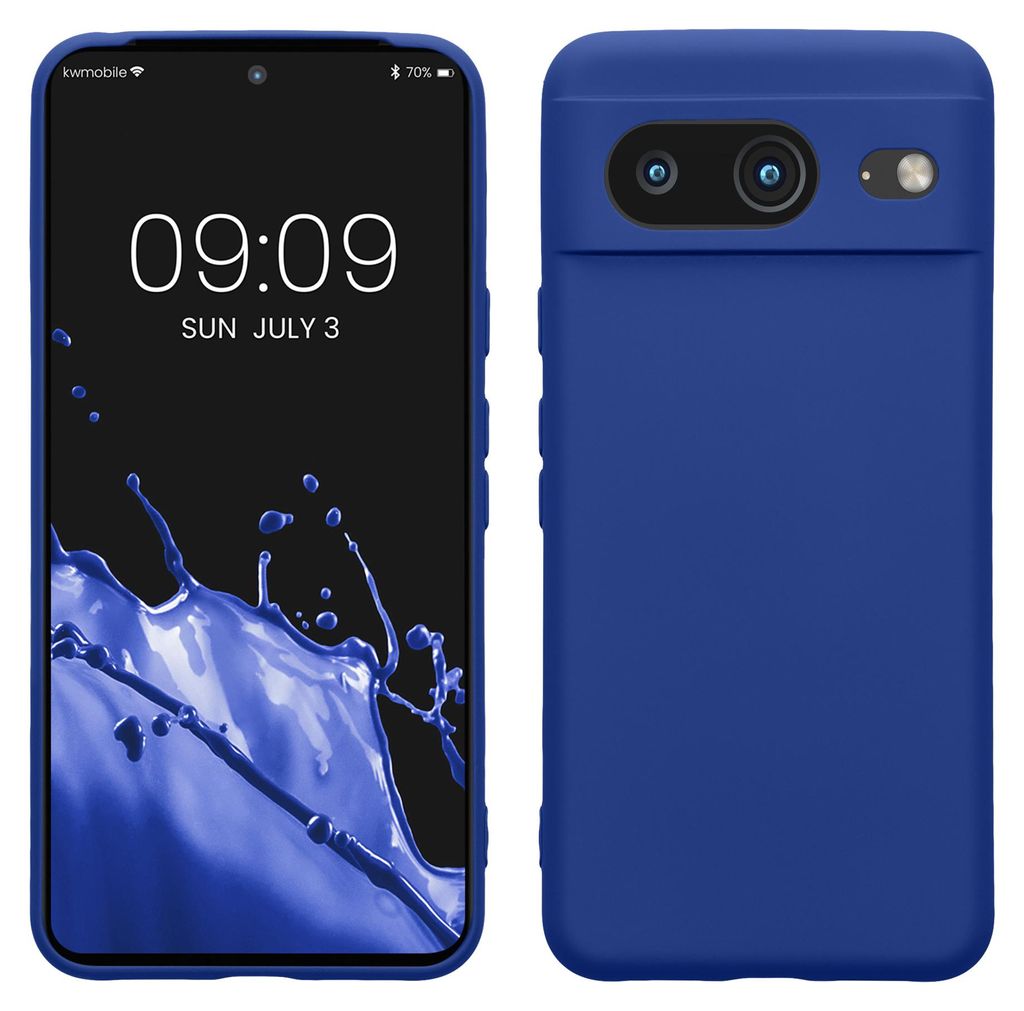 kwmobile Slim Case kompatibel mit Google Pixel 8 Hülle - Handyhülle aus Silikon in Baltik Blau
