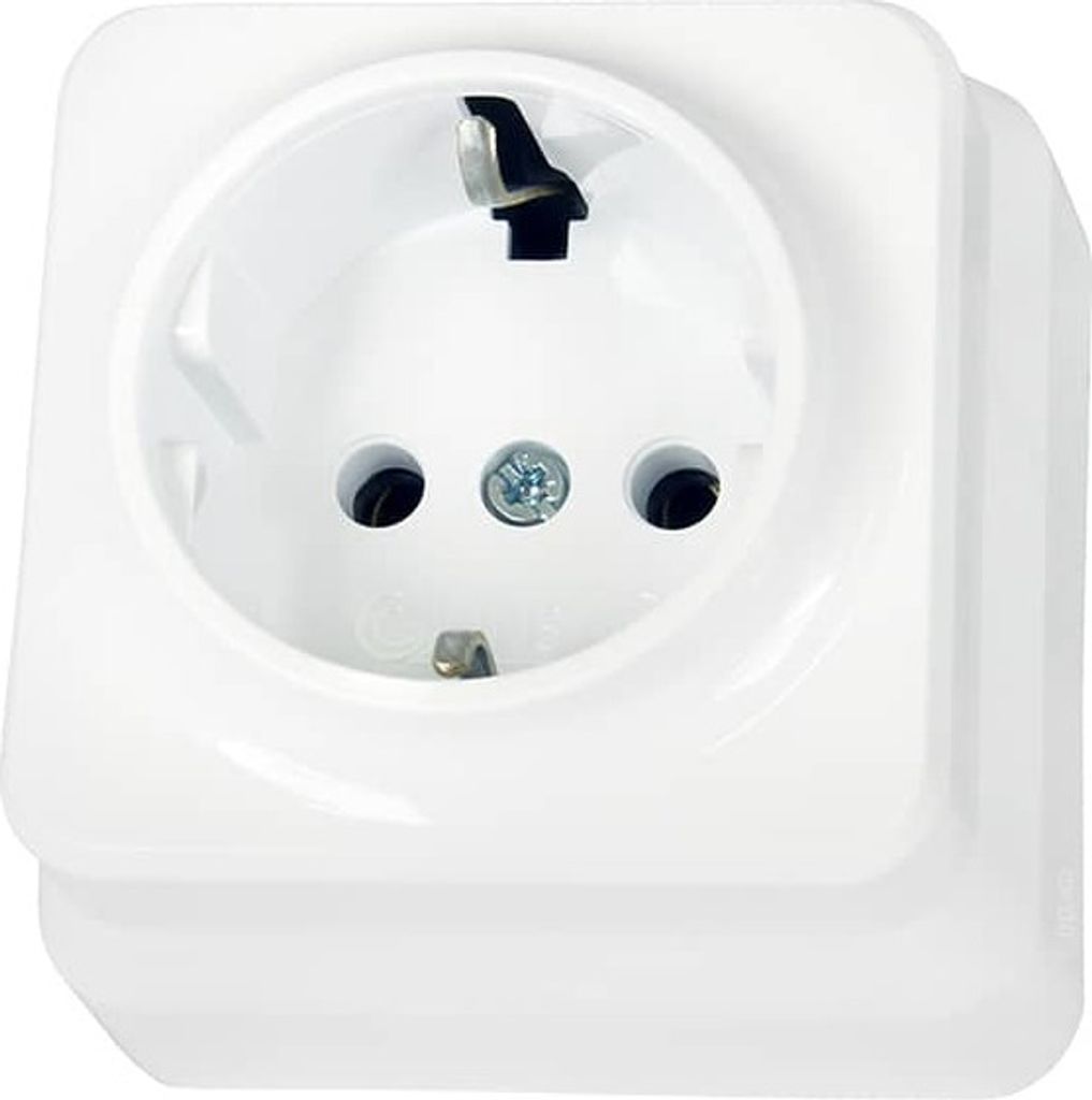 Gunsan Aufputz 1-fach Steckdose IP20 Weiss Produktbild 