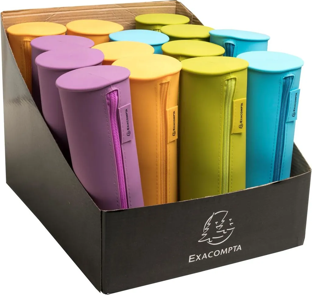 Trousse de Rangement Ronde Silicone POP'N CO - Pack 14 Exacompta Multicolore