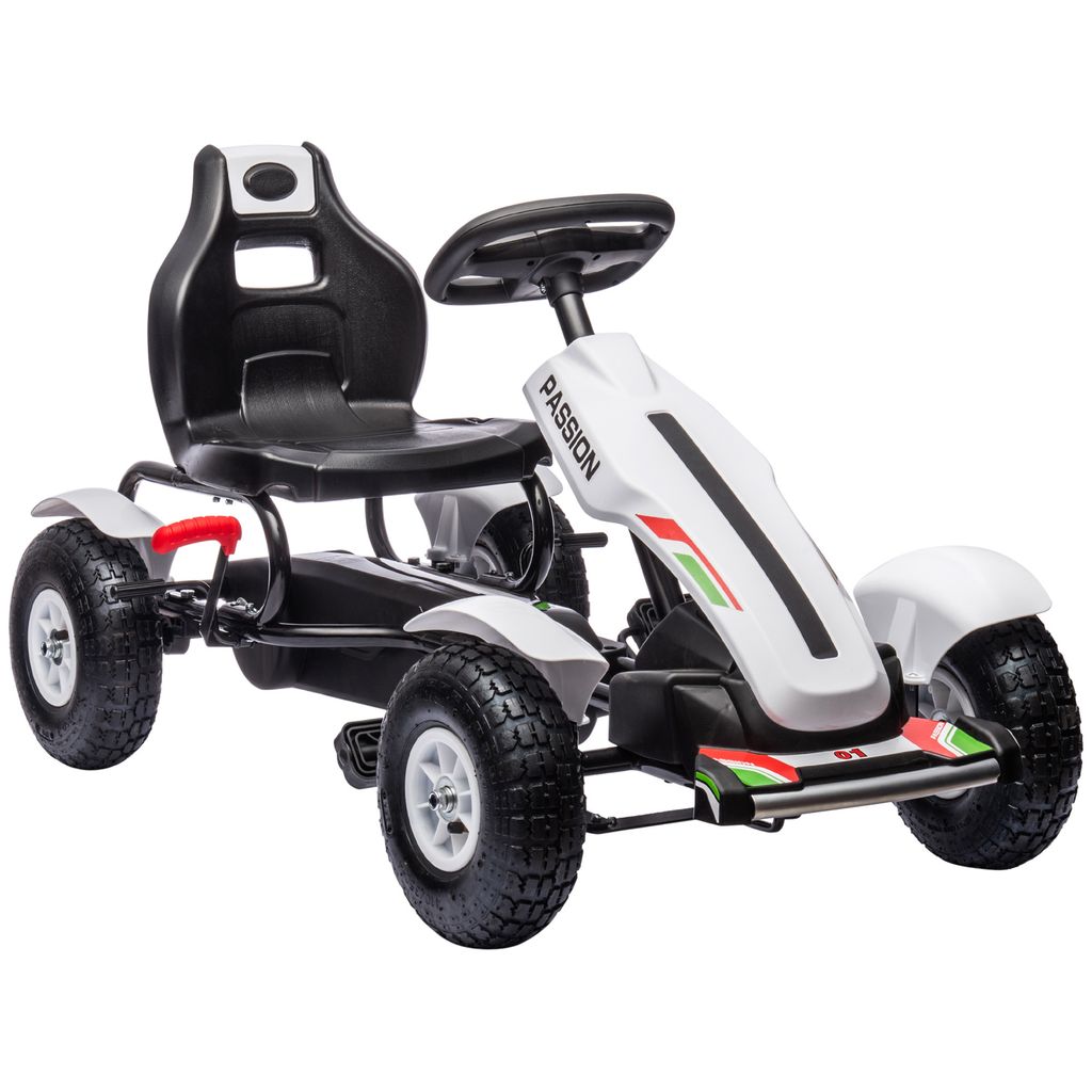 HOMCOM Kart à pédales pour enfants, siège réglable, pneus Image du produit 