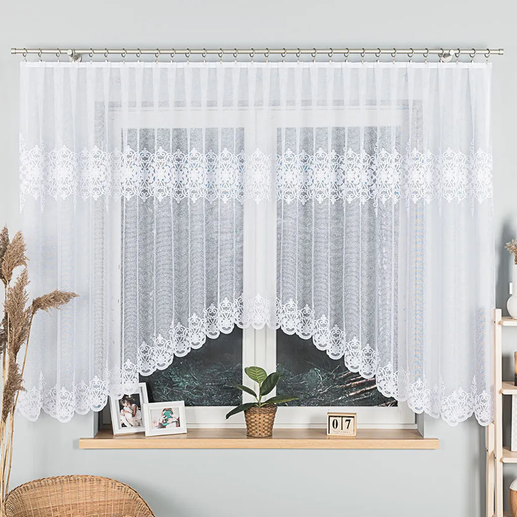 Voilage court blanc en forme d'arche ZANETA 450x155 cm MyBestHome