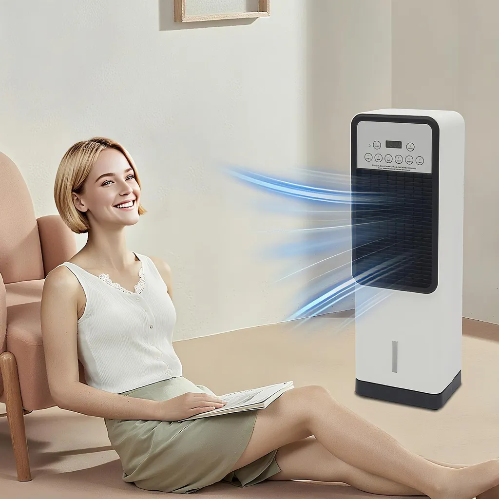 Ventilateur de climatisation avec télécommande multifonction blanc - 4