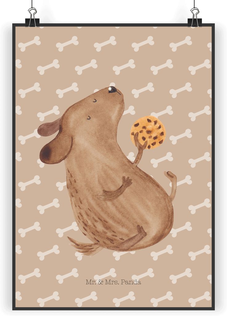 Mr. & Mrs. Panda Bild Hund Keks DIN A4 - Hundeglück - Geschenk, drucke, Hundekekse, Sprüche, Kunstdruck, Hundeleckerli, Design Poster, Hungrig, L...