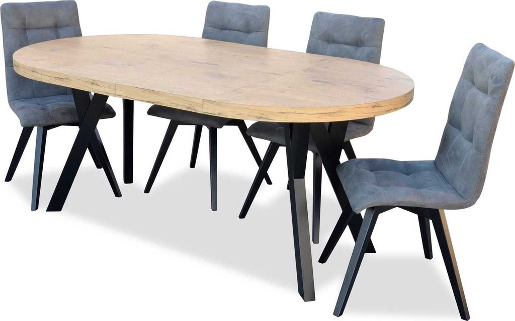 Esstisch 4 x Stühle Esszimmer Set Essgruppe Luxus Stuhle Tisch 5tlg.