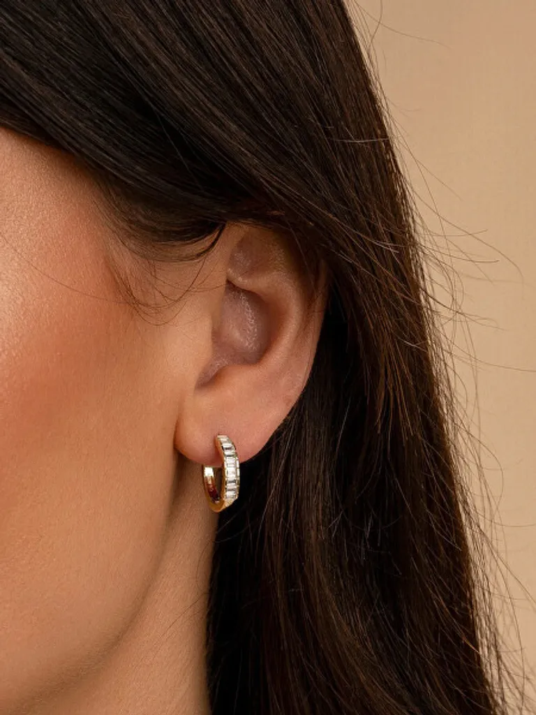 Boucles d'oreilles en argent avec pierres en zircone EAS23 élégantes - 2