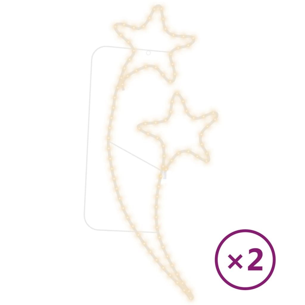 Lichterketten 2 Stk. Sternförmig Warmweiß 125,5x53x4,5 cm
