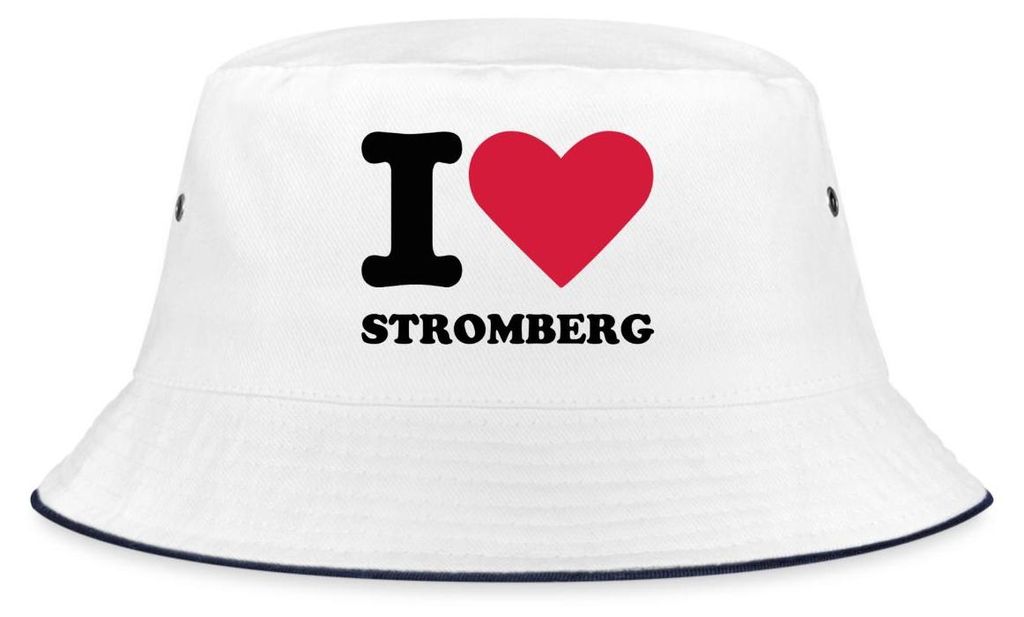 Spreadshirt Stromberg Fanartikel I Love Stromberg Fischerhut, S/M (Caps), Weiß/Navy