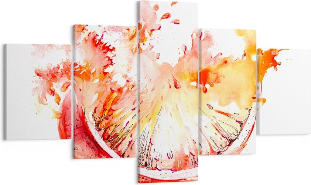 Bild auf Leinwand - Leinwandbild - Orange Obst Sommer - 125x70cm - Wand Bild - Wanddeko - Leinwanddruck - Bilder - Kunstdruck - Wanddekoration - Le...