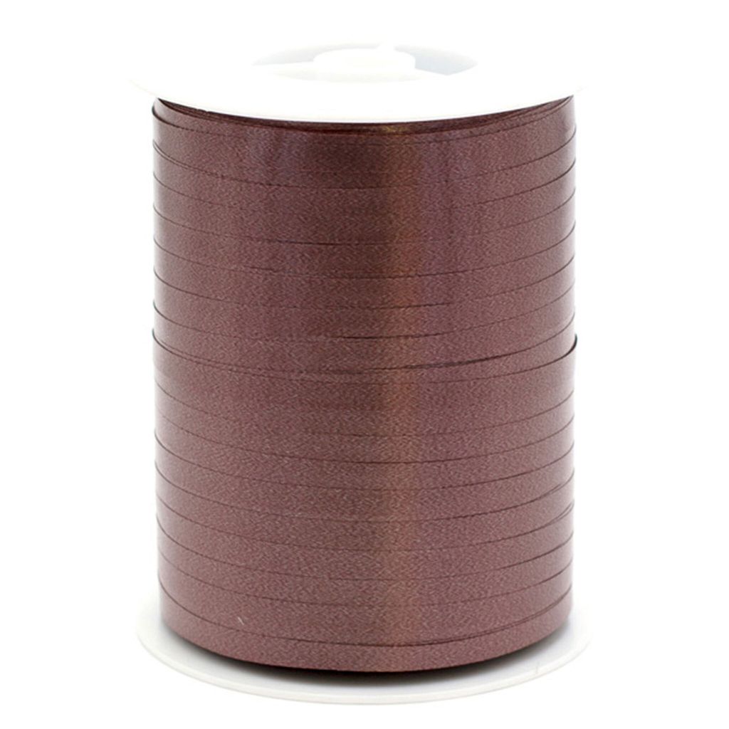 Geschenkband Ringelband 5mm x 500m Rolle Braun Produktbild 
