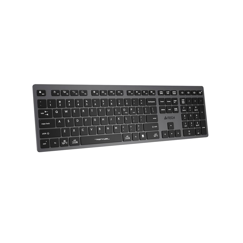 A dark gray keyboard is shown against a white background.