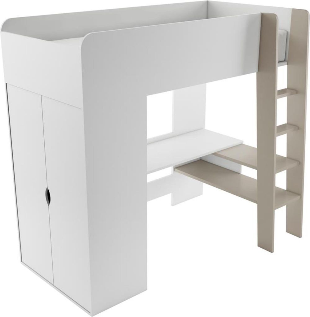 Etagenbett mit Matratze Yogi modern Stockbett 3in1 Bett für Teenager Möbel-Set für Kinderzimmer Möbel-Set für Jugendzimmer, Lieferung bis in d...
