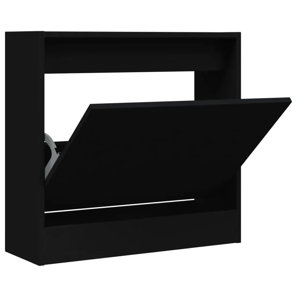 vidaXL Scarpiera nera 60x21x57 cm Materiale a base di legno