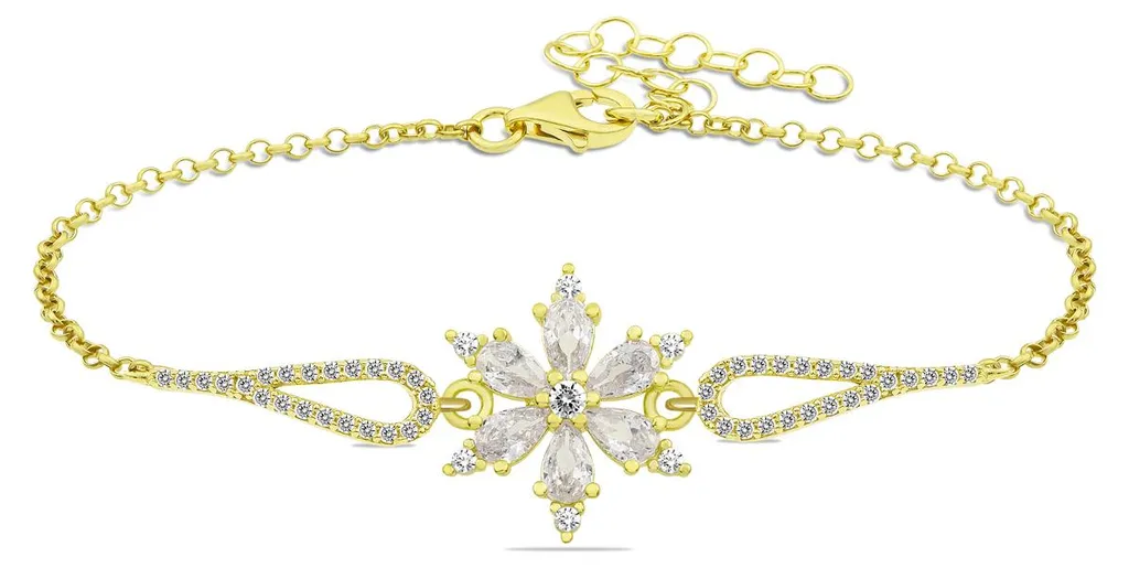 Bracelet à fleurs argent 925 et zircone : le cadeau idéal pour femme élégante