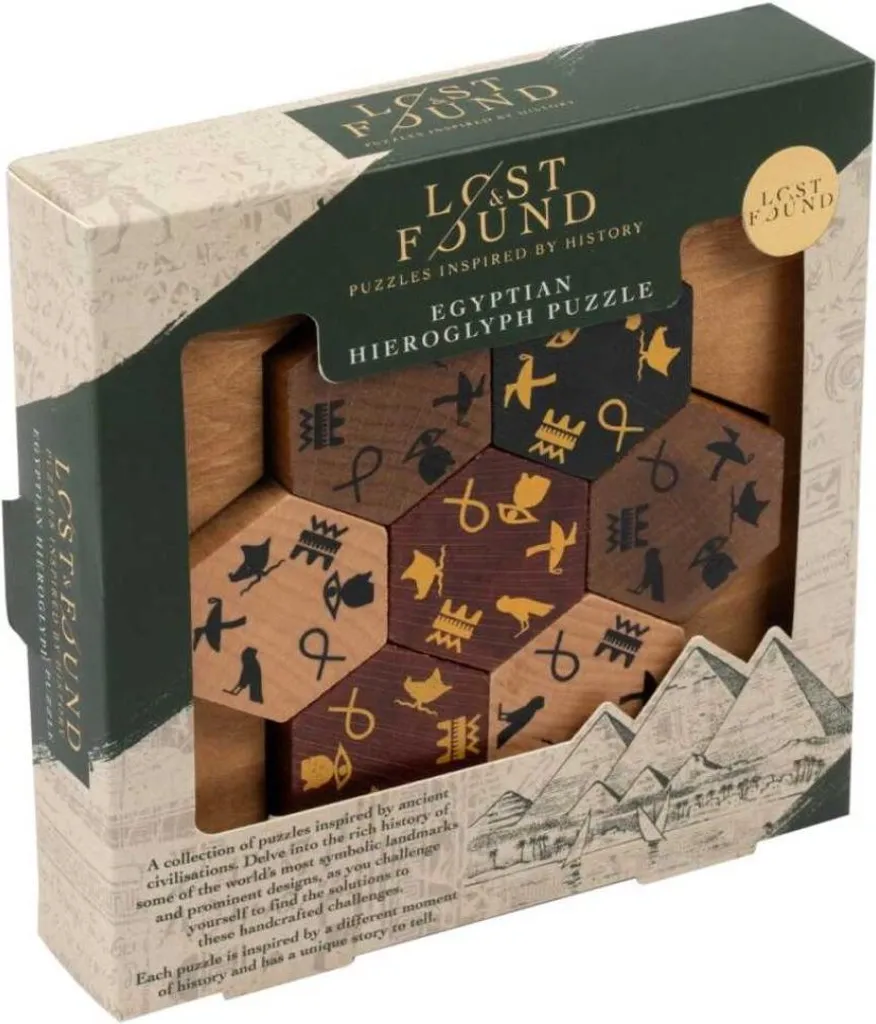 Puzzle Lost and Found en carton : jeu éducatif hiéroglyphes égyptiens