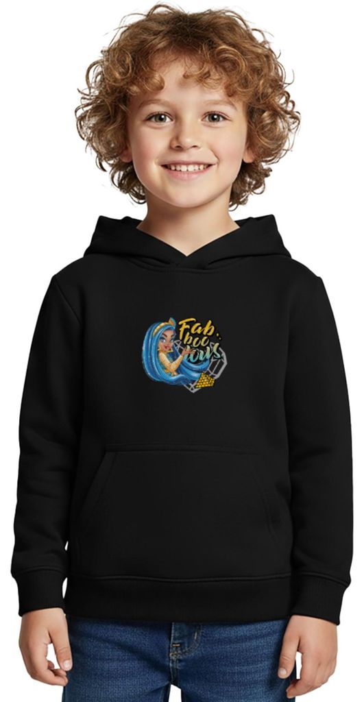 Spreadshirt Monster High Cleo De Nile Fab-Boo-Lous Kinder Premium Hoodie, 146/152 (10 Jahre), Schwarz