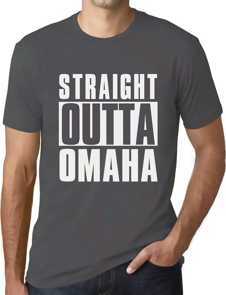 Herren Grafik T-Shirt Straight Outta Omaha Öko-Verantwortlich Vintage Jahrgang Kurzarm Lustige Druck Geburtstag Geschenk Mann