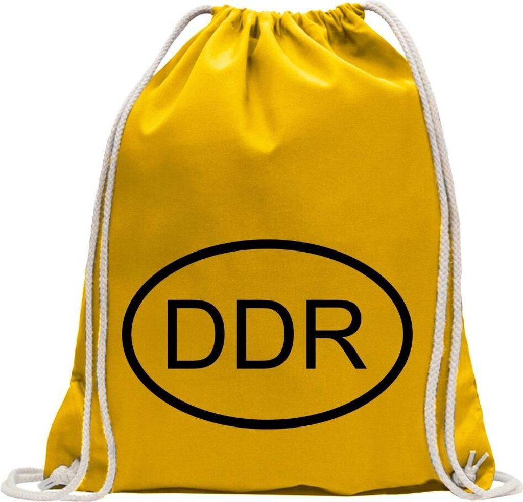 Kiwistar - Turnbeutel - gelb - DDR - Fun Rucksack Sport Beutel Gymsack Baumwolle mit Ziehgurt