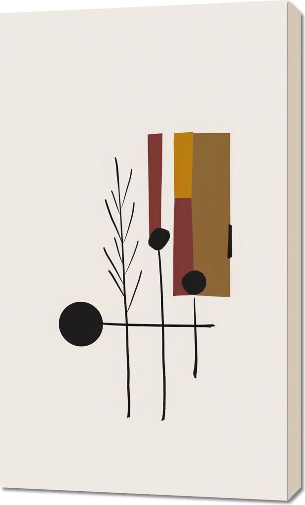Bild 60x100cm Schwarze Linienzweige