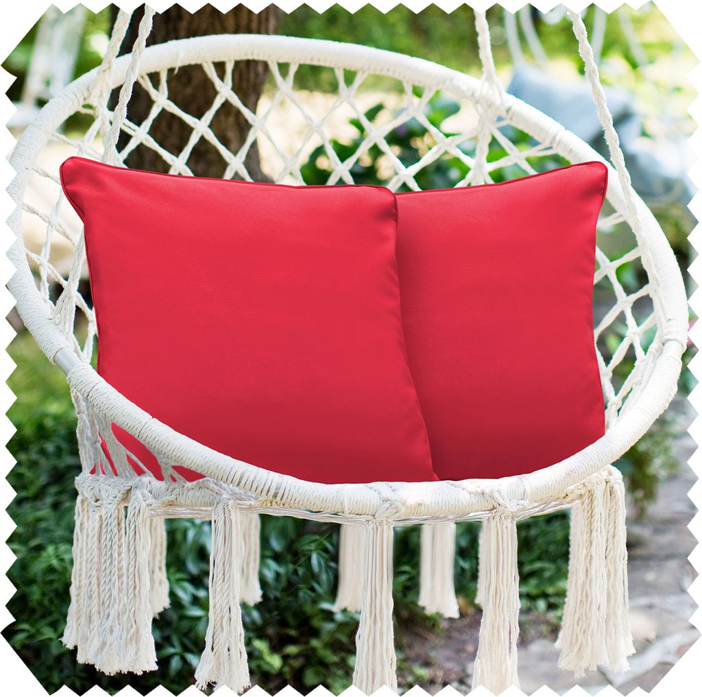 novely 2er-Set OUTDOOR DEKOKISSEN - Wasserabweisende Zierkissen - Wetterfester Kissenbezug - Kissenhülle in 45x45 cm - Farbe: 0411 Dunkelrot | A...