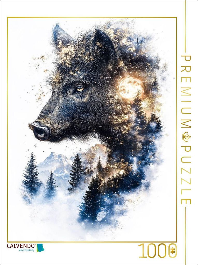 CALVENDO Puzzle Wildschwein | 1000 Teile Lege-Größe 64x48cm Foto-Puzzle für glückliche Stunden