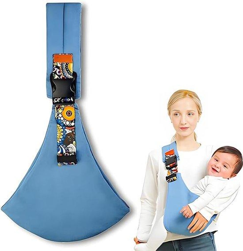 Babytragetasche mit verstellbarem Seitenband, leicht und vielseitig, geeignet für Neugeborene, geeignet für Babys von 0 bis 36 Monaten, hellblau