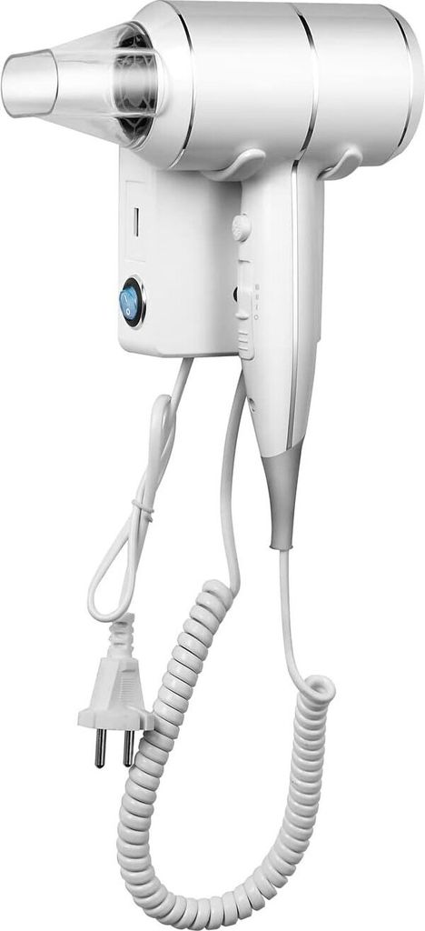 Haartrockner mit Wandhalterung und USB-Steckdose, 2000,00 W, mit ThermoProtect Technologie für Hotel Haus mit Halter