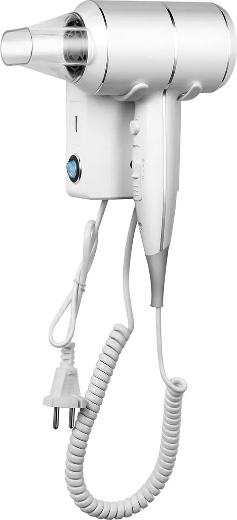 Asciugacapelli Muro 2000W USB ThermoProtect | Sicurezza per Bambini
