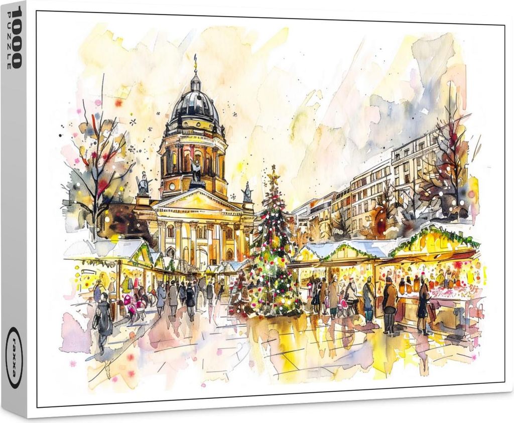 raxxa Premium-Puzzle "Watercolor Berlin Christmas Market", 1000 Teile