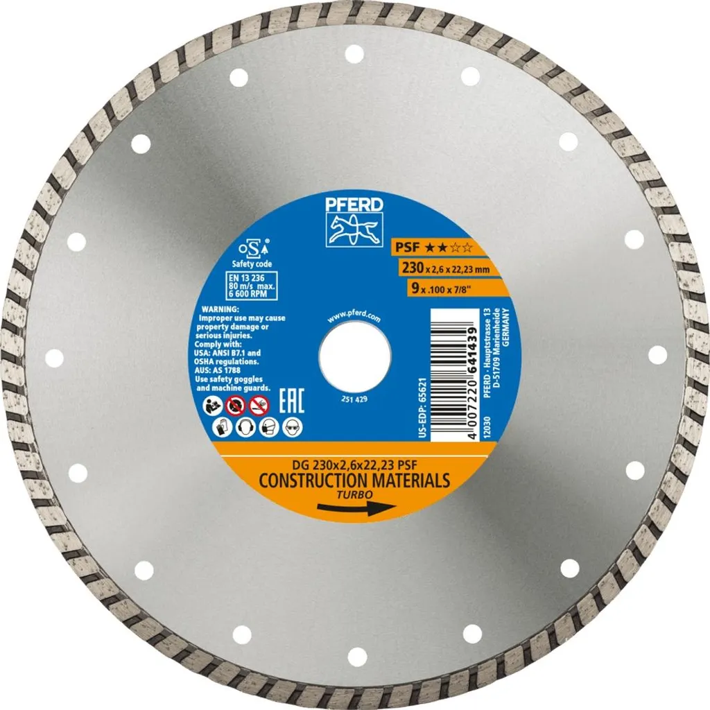 Disque diamanté haute résistance Ø 230 mm, coupe rapide et précise