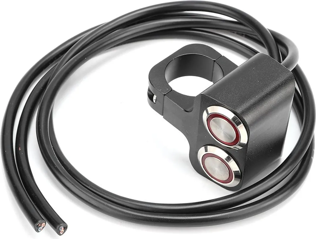 Feu Additionnel Moto LED avec Double Interrupteur Guidon 25mm Noir