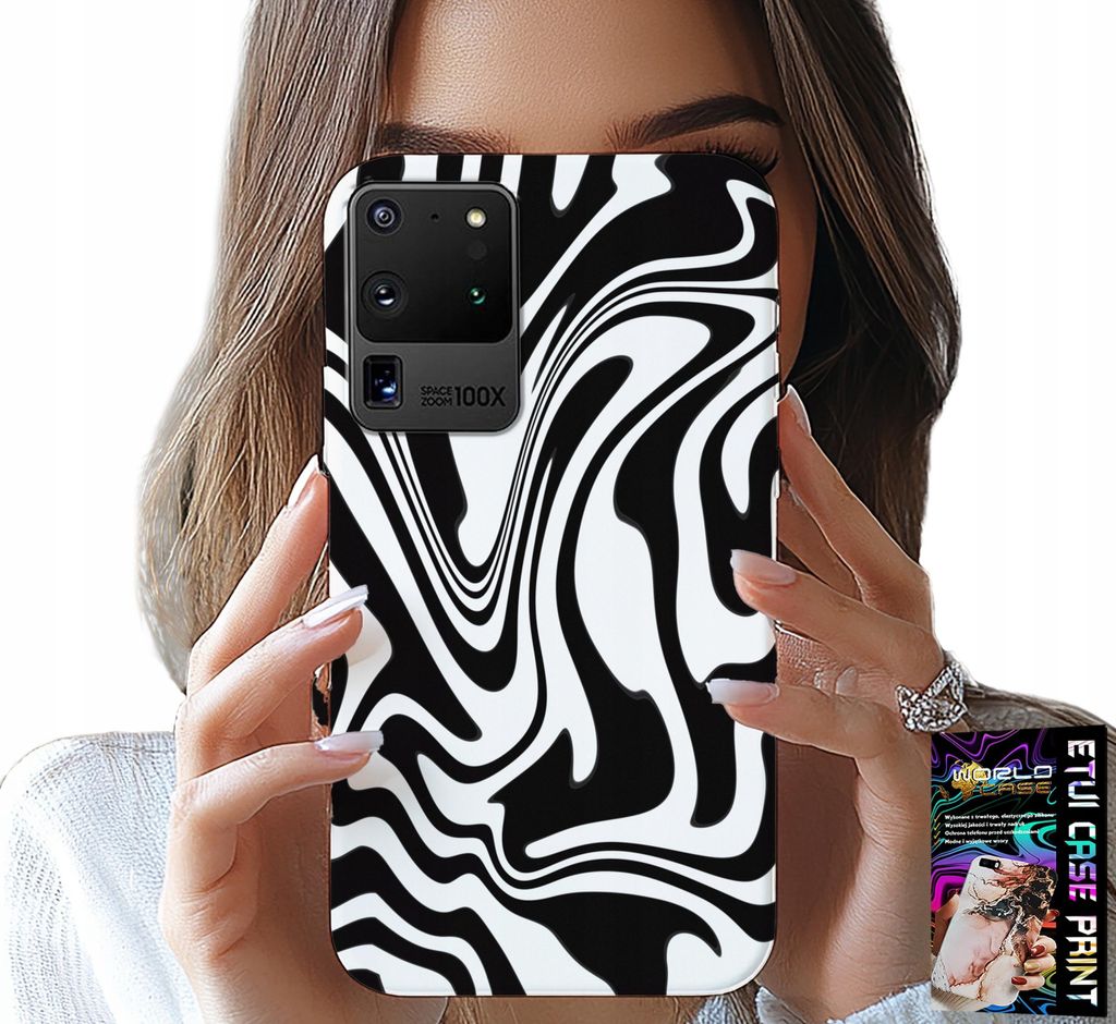 ETUI FÜR SAMSUNG GALAXY S20 Ultra - SCHWARZ UND WEISS ABSTRACT + HYDR FILE