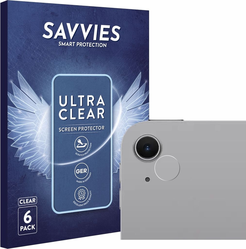 6x Für Apple iPad Air 11" M3 2025 (NUR Kameraschutz) Schutzfolie Savvies Displayschutz Display Schutz Folie Klar Transparent