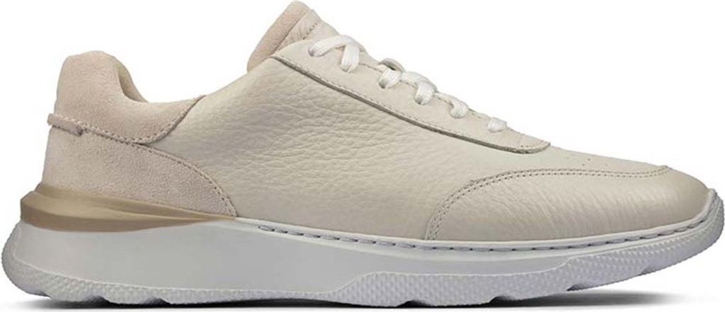 Clarks SprintLiteLace Herren-Sportschuhe, cremefarbenes Leder, Größe 39,5