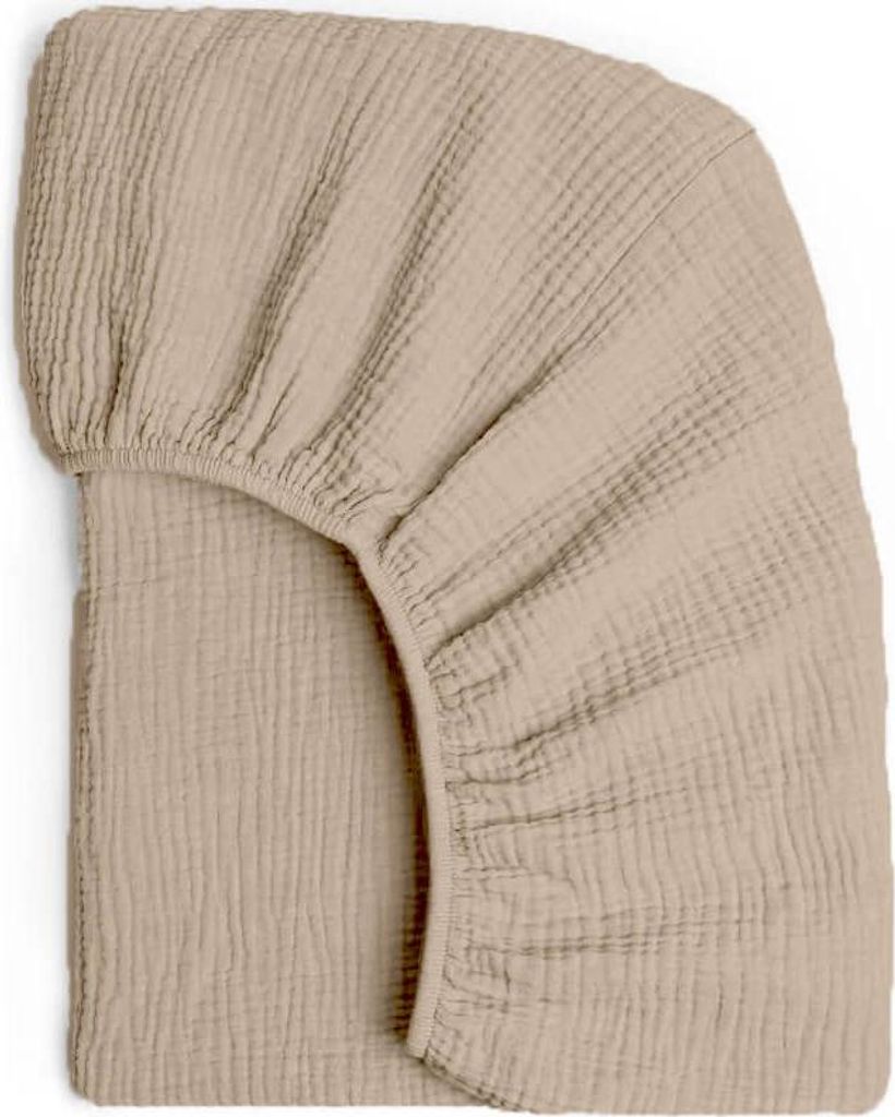 Muminky | Spannbettlaken Musselin - beiges Babybett - 100% Produktbild 