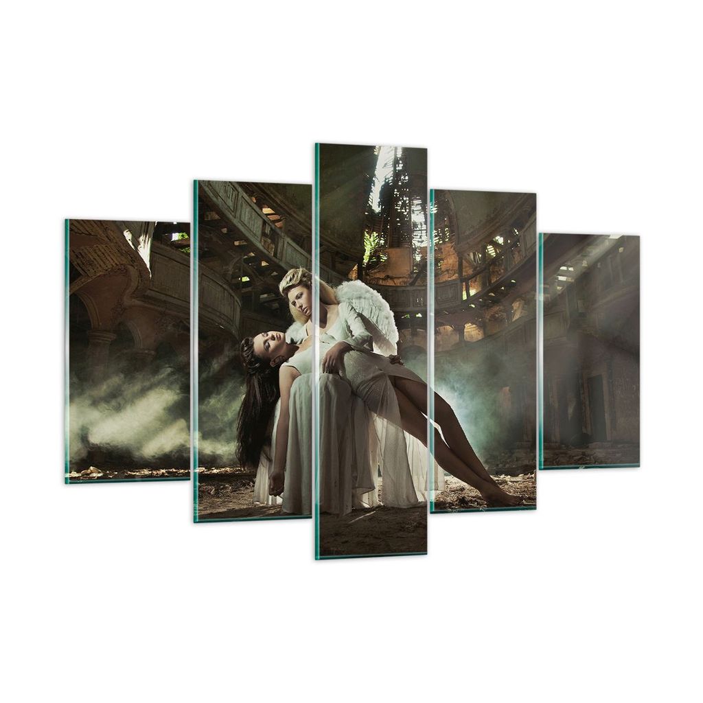 Bilder auf glas - Engel Frau Theater Oper - 150x100cm - Glasbilder - Wandbilder - Kunstdruck - zum Aufhängen bereit - Wanddekoration aus Glas - Gl...