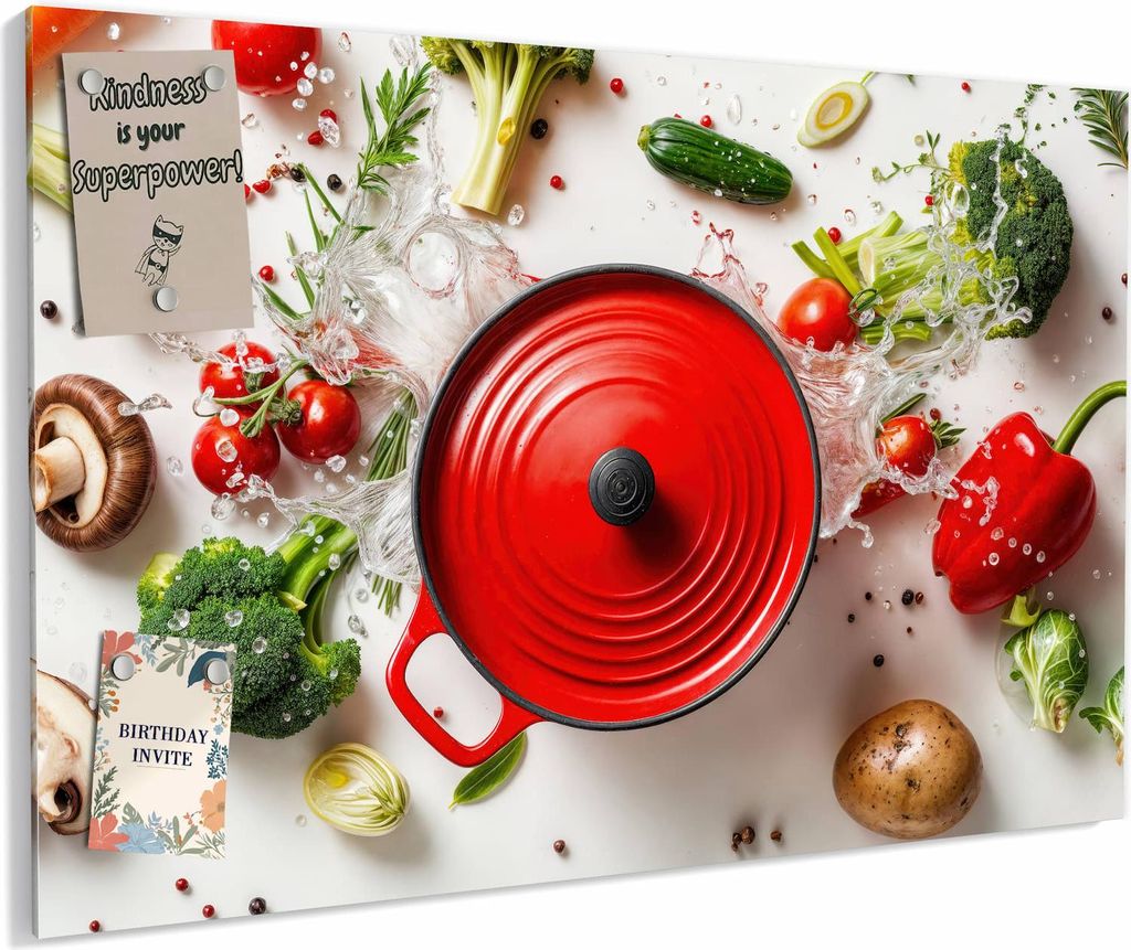 Magnettafel 60x40cm magnetisch & beschreibbar Metall-Board - Kochvorbereitung