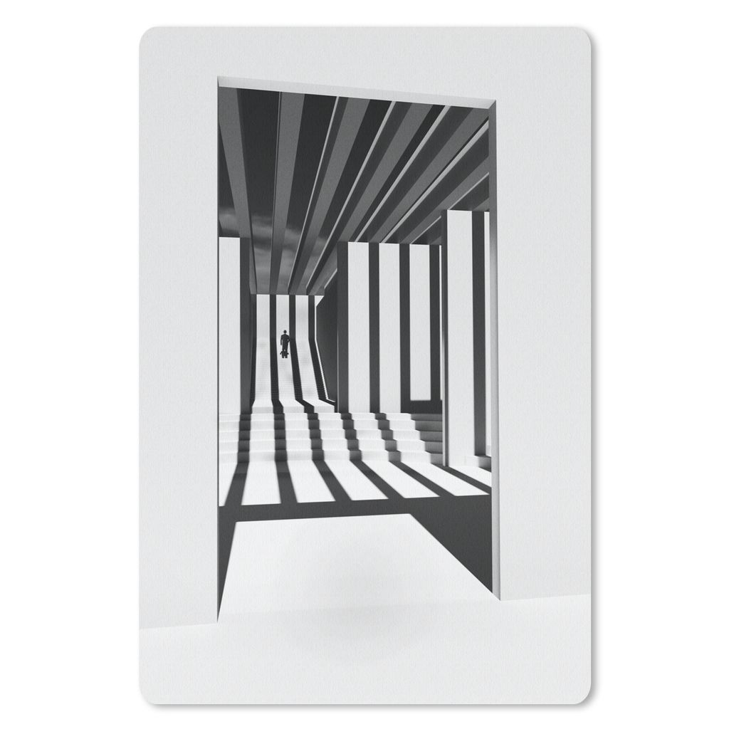 MuchoWow Mauspad Mousepad Tür - Schatten - Weiß - Linien 18x27 cm - Mousepads - Maus Mat - Pad - Mausunterlage