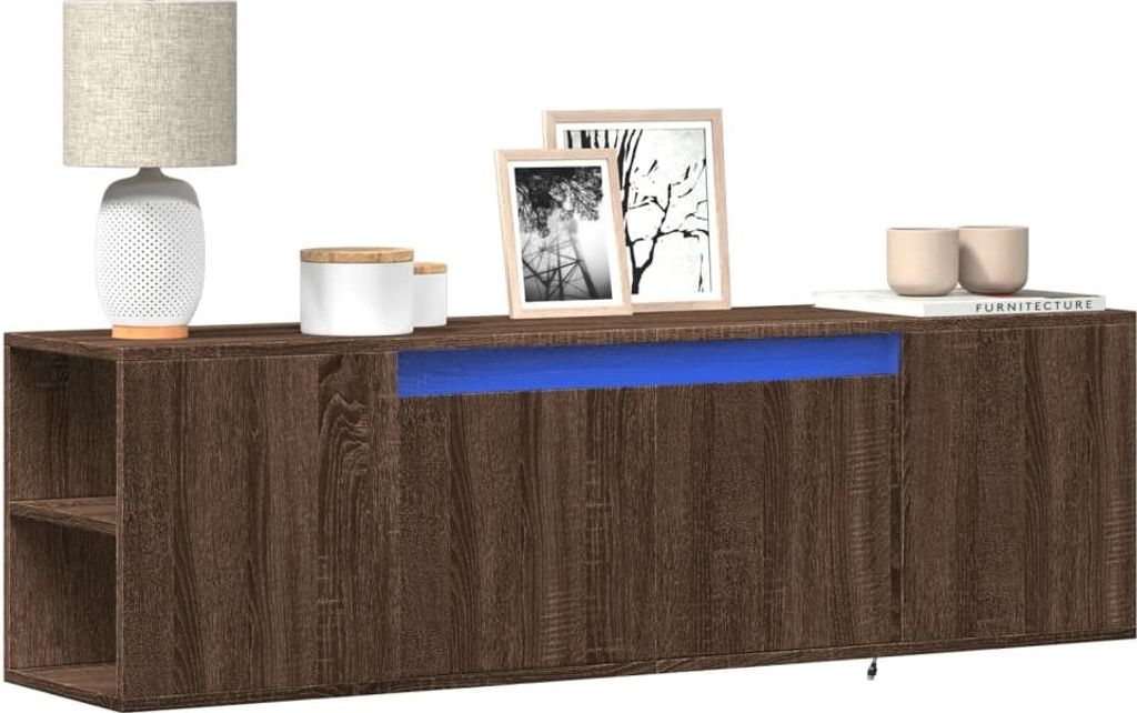 Maison Exclusive - TV-Wandschrank mit LED-Beleuchtung Eichen-Optik 135x31x39,5 cm