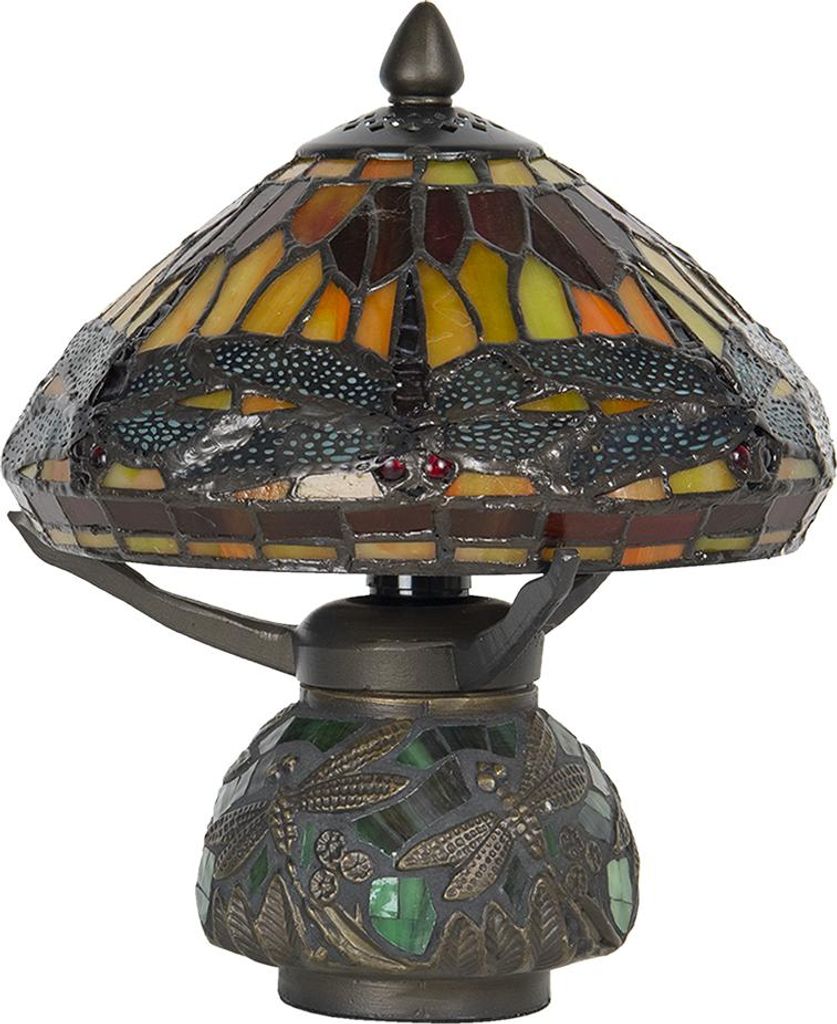 Clayre & Eef Lampada da tavolo Tiffany Ø 22x21 cm Marrone Immagine del prodotto 