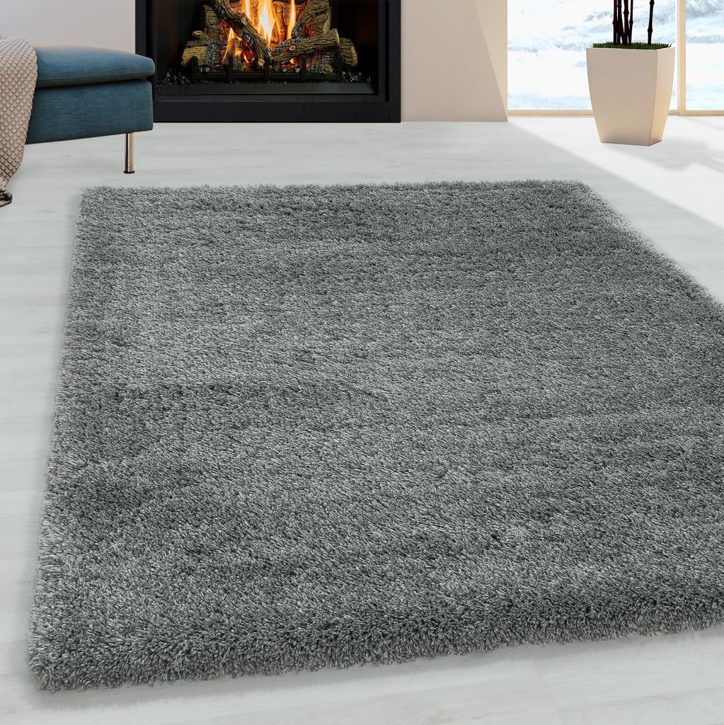 Ayyildiz | Hochflor Teppich Shaggy - Super Weich Kuschelig - Schlafzimmer - grau - 280x370 cm
