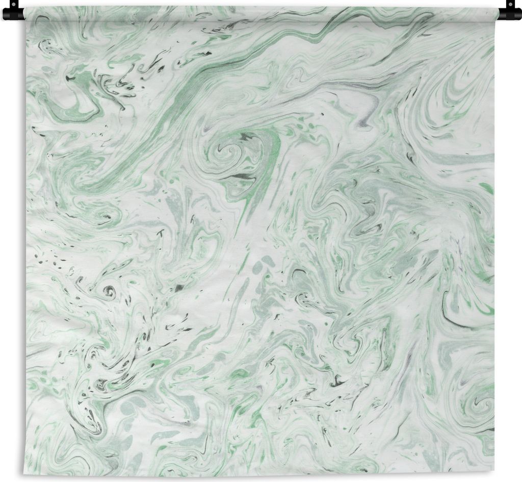 MuchoWow Wandteppich Wandbehang Marmor - Grün - Muster 150x150 cm Tapisserie Dekoration Wandtuch - Wohnaccessoires - Modernes