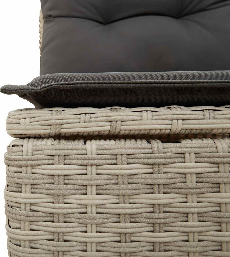 vidaXL Sofa Set mit Kissen 6 pcs Hellgrau Poly Rattan