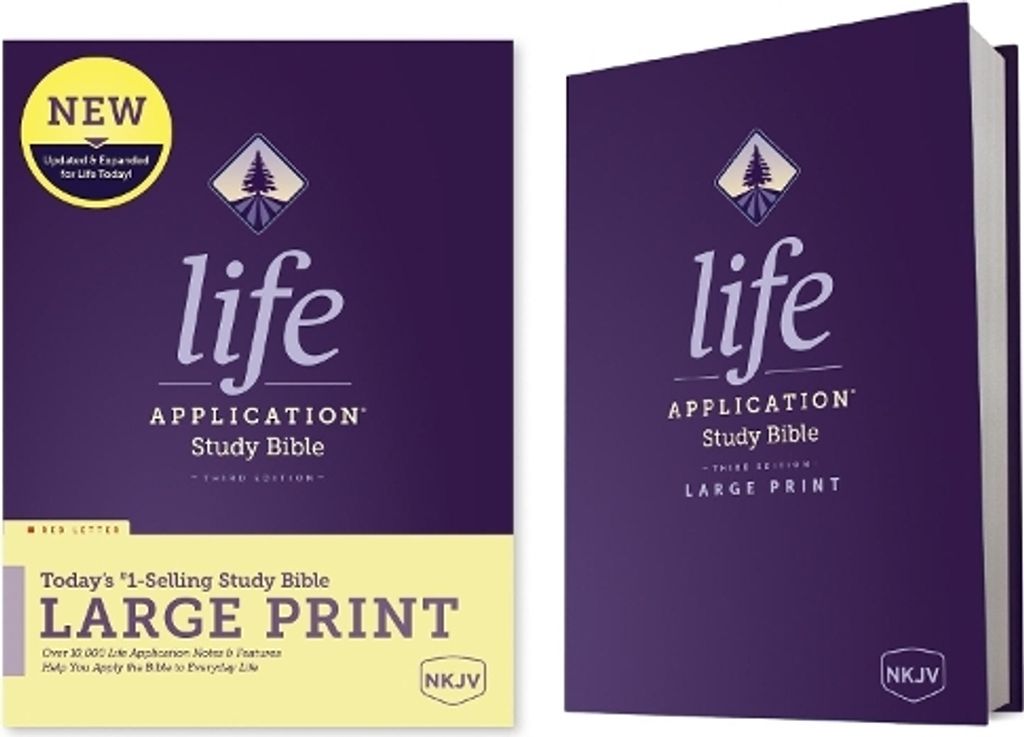 NKJV Life Application Study Bible, Third Edition, Large Print (Hardcover, Red Letter)