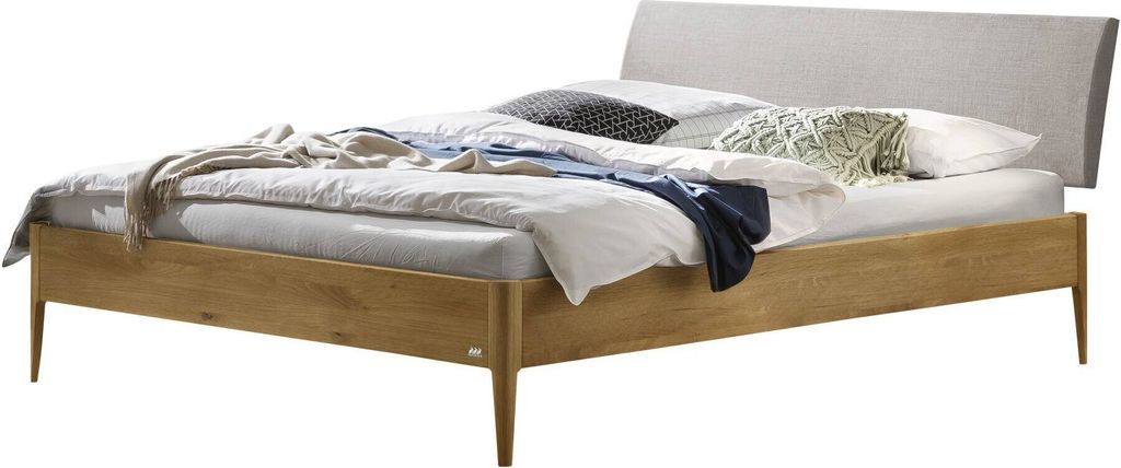 Hasena Lounge Fanano Bettgestell Massivholz Kopfteil gepolstert