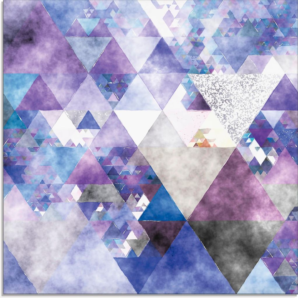 ARTland Glasbild Dreiecke Größe: 50x50 cm